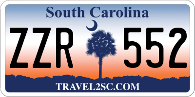 SC license plate ZZR552