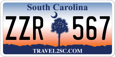 SC license plate ZZR567