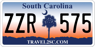 SC license plate ZZR575