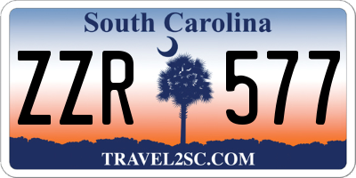 SC license plate ZZR577