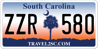 SC license plate ZZR580