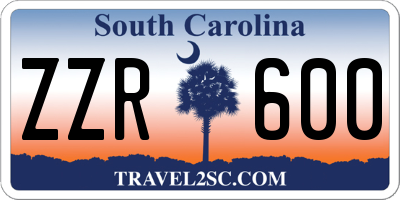 SC license plate ZZR600