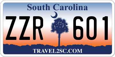 SC license plate ZZR601