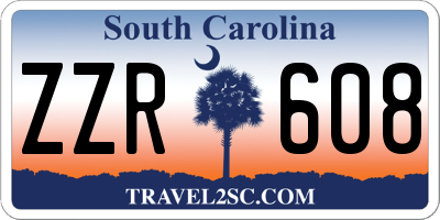 SC license plate ZZR608