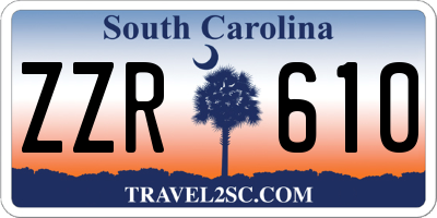 SC license plate ZZR610