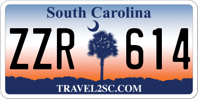SC license plate ZZR614