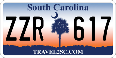 SC license plate ZZR617