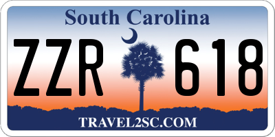 SC license plate ZZR618