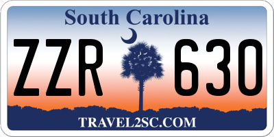 SC license plate ZZR630