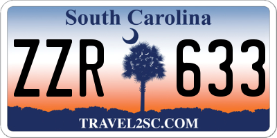 SC license plate ZZR633