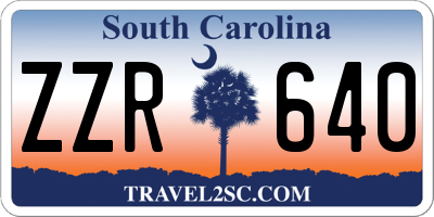 SC license plate ZZR640