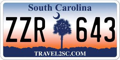 SC license plate ZZR643