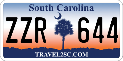 SC license plate ZZR644