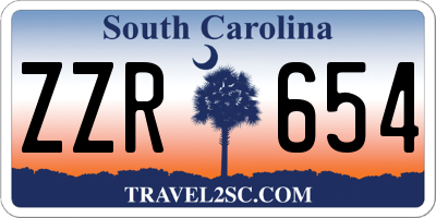 SC license plate ZZR654