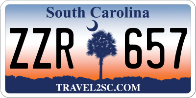 SC license plate ZZR657