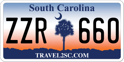 SC license plate ZZR660