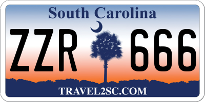 SC license plate ZZR666