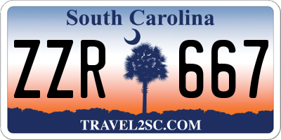 SC license plate ZZR667