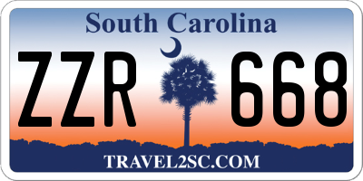 SC license plate ZZR668