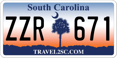 SC license plate ZZR671