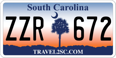 SC license plate ZZR672