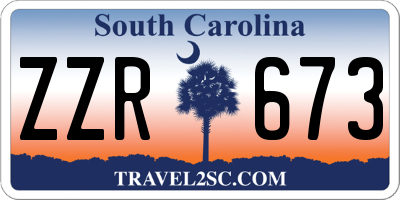 SC license plate ZZR673