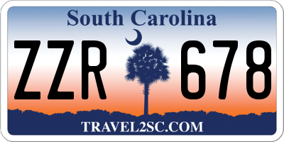 SC license plate ZZR678