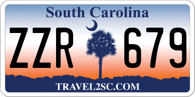 SC license plate ZZR679