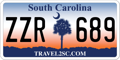 SC license plate ZZR689