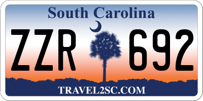 SC license plate ZZR692