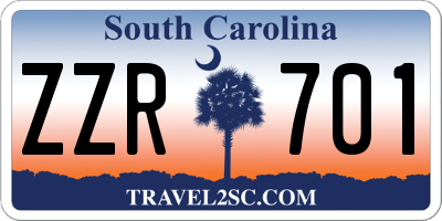 SC license plate ZZR701