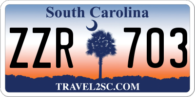 SC license plate ZZR703