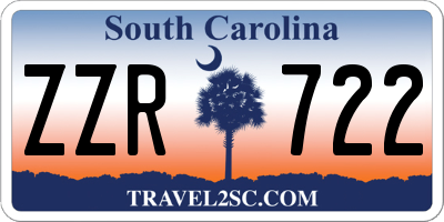 SC license plate ZZR722