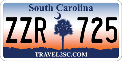 SC license plate ZZR725