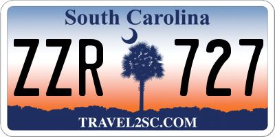 SC license plate ZZR727