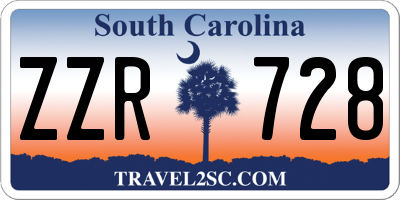 SC license plate ZZR728