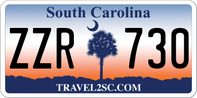 SC license plate ZZR730