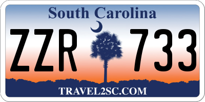 SC license plate ZZR733
