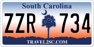 SC license plate ZZR734