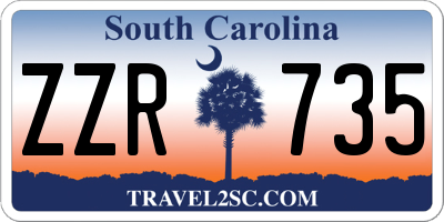 SC license plate ZZR735