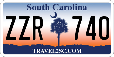 SC license plate ZZR740