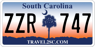 SC license plate ZZR747