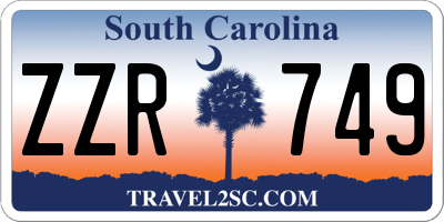 SC license plate ZZR749