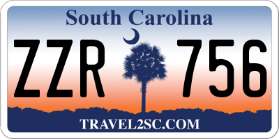 SC license plate ZZR756