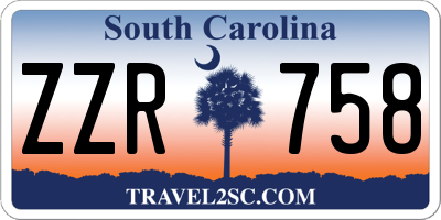 SC license plate ZZR758