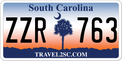 SC license plate ZZR763