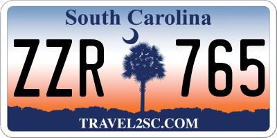 SC license plate ZZR765
