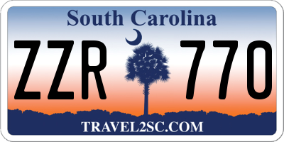 SC license plate ZZR770