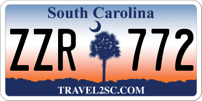 SC license plate ZZR772