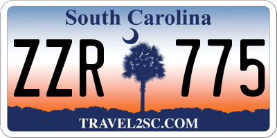 SC license plate ZZR775